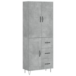 Berkfield Home Highboard Concrete Grey 69.5x34x180 cm Engineered Wood - thumbnail 2