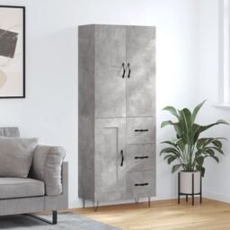 Berkfield Home Highboard Concrete Grey 69.5x34x180 cm Engineered Wood - thumbnail 1
