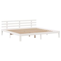 Berkfield Home Bed Frame with Headboard without Mattress White 180x200 cm Super King - thumbnail 5