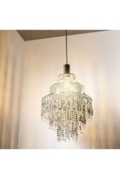 CGC Lighting 'Liza' Three Tier Extra Large Chandelier Crystal & Chrome Ceiling Light Shade in Clear - thumbnail 3