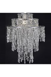 CGC Lighting 'Liza' Three Tier Extra Large Chandelier Crystal & Chrome Ceiling Light Shade in Clear - thumbnail 4