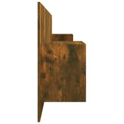 Berkfield Home Bed Headboard with Cabinets Smoked Oak Engineered Wood in Brown - thumbnail 5
