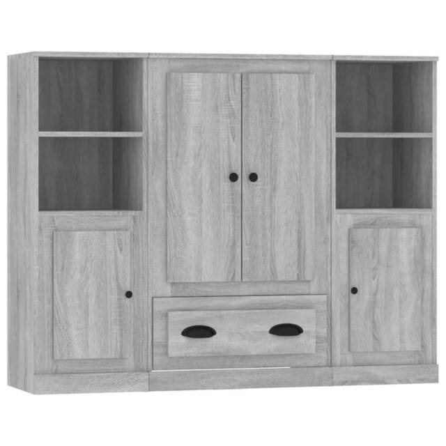 Berkfield Home Highboards 3 pcs Grey Sonoma Engineered Wood - image 1
