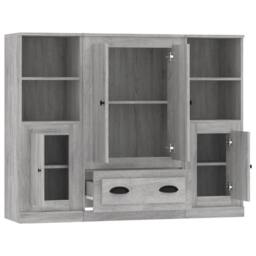Berkfield Home Highboards 3 pcs Grey Sonoma Engineered Wood - thumbnail 6