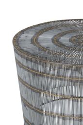 Orsina Natural Wireframe Coffee Table, Compact Small Round Table, Rustic Accent Table, Distinctive Decorative Table - thumbnail 4