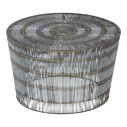 Orsina Natural Wireframe Coffee Table, Compact Small Round Table, Rustic Accent Table, Distinctive Decorative Table - thumbnail 3
