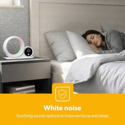 Geepas 3 in 1 Alarm Clock Bluetooth Speaker Desk Lamp & RGB LED Light in White - thumbnail 5