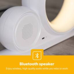Geepas 3 in 1 Alarm Clock Bluetooth Speaker Desk Lamp & RGB LED Light in White - thumbnail 3