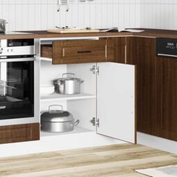 Berkfield Home Kitchen Base Cabinet¬†Porto Brown Oak Engineered Wood - thumbnail 3