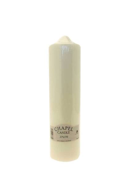 KDMD Chapel Candle 27.5cm White Pillar Candle in Cream - image 1