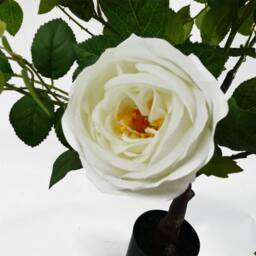 Leaf 70cm White Camellia Rose Plant Artificial Premium - thumbnail 3