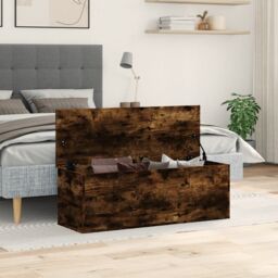 Berkfield Home Storage Box Smoked Oak 102x35x35 cm Engineered Wood in Brown - Size: 102 x 35 x 35 cm - thumbnail 3
