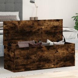 Berkfield Home Storage Box Smoked Oak 102x35x35 cm Engineered Wood in Brown - Size: 102 x 35 x 35 cm - thumbnail 1