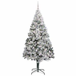 Berkfield Home Green Artificial Christmas Tree with 300 LEDs with Stand Green 240 cm - thumbnail 1