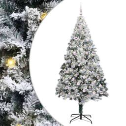 Berkfield Home Green Artificial Christmas Tree with 300 LEDs with Stand Green 240 cm - thumbnail 3