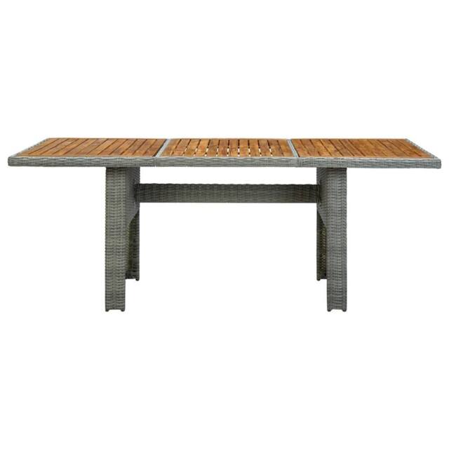 Berkfield Home Garden Table Light Grey Poly Rattan & Solid Acacia Wood - image 1