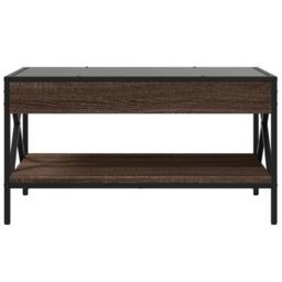 Berkfield Home Coffee Table with Infinity LED Brown Oak 70x50x38 cm - Size: 70 x 50 x 38 cm - thumbnail 6