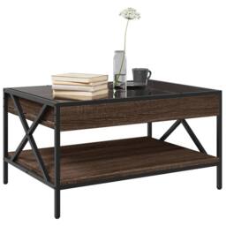 Berkfield Home Coffee Table with Infinity LED Brown Oak 70x50x38 cm - Size: 70 x 50 x 38 cm - thumbnail 5