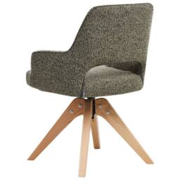 Wyld and Coco Nordic Nest Swivel Dining Chair - Green Bouclé Oak Legs - thumbnail 6