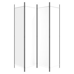 Berkfield Home 4-Panel Room Divider White 200x200 cm Fabric - thumbnail 4