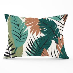 Warren Reed - Designer Tropical Floral Leaves Green Brown Cushions - Size: 45 cm x 45 cm - thumbnail 1
