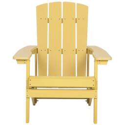 Wyld and Coco Suncrest Yellow Faux Wood Garden Lounger Footstool Weather - thumbnail 5