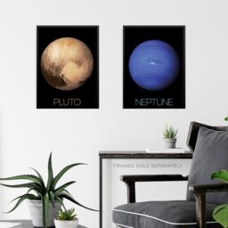 Artery8 Pack of 4 NASA Our Solar System The Sun & Planets Uranus Neptune Dwarf Pluto Voyager 2 & New Horizons Images Unframed Wall Art Living Room - thumbnail 6