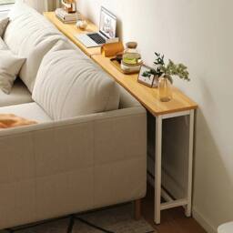 KORVIXA Wood Long Rectangle Side Table Single Layer-Natural Wood Color in Natural - Size: 800mm - thumbnail 1