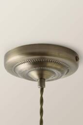 ValueLights Holborn Brushed Gold with Scallop Shade Ceiling Pendant Light & Bulb in Cream - thumbnail 5