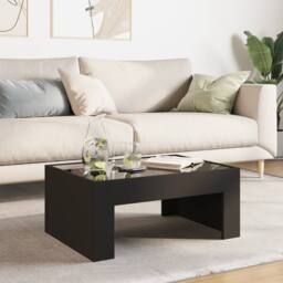 Berkfield Home Decorative Coffee Table with Infinity LED Black 70x50x30 cm - Size: 70 x 50 x 30 cm - thumbnail 4