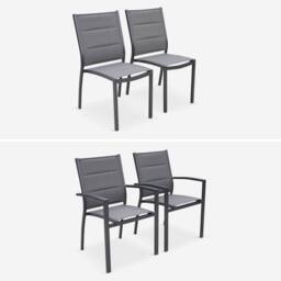 sweeek 10-seater Extendable Aluminium Garden Table Set With Chairs in Dark Grey - thumbnail 4