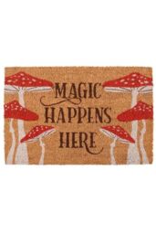 KDMD Natural Magic Happens Here Mushroom Doormat in Brown - Size: 40 cm x 60 cm - thumbnail 1