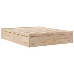 Berkfield Home Bed Frame without Mattress 140x200 cm Solid Wood Pine in Brown - thumbnail 6