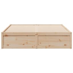 Berkfield Home Bed Frame without Mattress 140x200 cm Solid Wood Pine in Brown - thumbnail 4