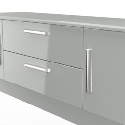 Ready Assembled 2 U Windsor 2 Door 2 Drawer Superwide TV Unit (Ready Assembled) in Dark Grey - thumbnail 5