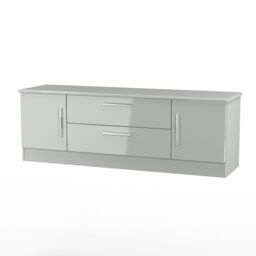 Ready Assembled 2 U Windsor 2 Door 2 Drawer Superwide TV Unit (Ready Assembled) in Dark Grey - thumbnail 4