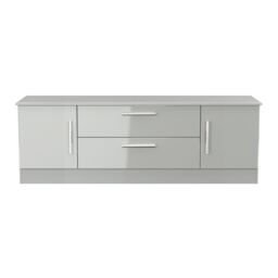 Ready Assembled 2 U Windsor 2 Door 2 Drawer Superwide TV Unit (Ready Assembled) in Dark Grey - thumbnail 2