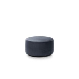 Abakus Direct Chicago Spill-Proof Velvet Swivel Footstool in Dark Grey - thumbnail 1