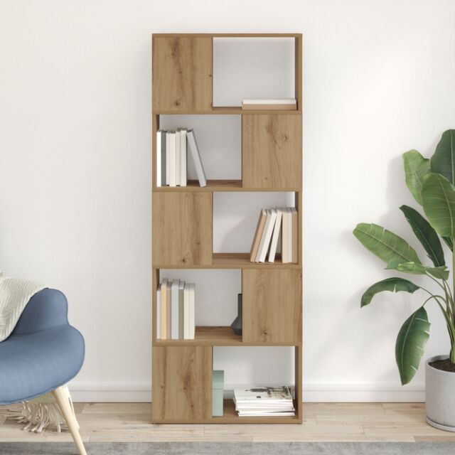 Berkfield Home Bookshelf Artisan oak Particle board 60 x 24 x 155 cm Bookshelf in Brown - image 1