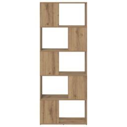 Berkfield Home Bookshelf Artisan oak Particle board 60 x 24 x 155 cm Bookshelf in Brown - thumbnail 5