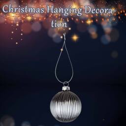 VFM e-Store Christmas Hanging Glass Bauble Decoration 10cm x 9cm Silver X 1 - Size: 10 cm x 9 cm - thumbnail 3