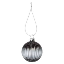 VFM e-Store Christmas Hanging Glass Bauble Decoration 10cm x 9cm Silver X 1 - Size: 10 cm x 9 cm