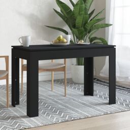 Berkfield Home Dining Table Black 120x60x76 cm Engineered Wood - Size: 120 x 60 x 76 cm - thumbnail 1