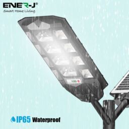 ENER-J 150W Solar Streetlights 6500K with 6V 15W Solar Panel & 18000 mAh Battery & Remote in White - thumbnail 4