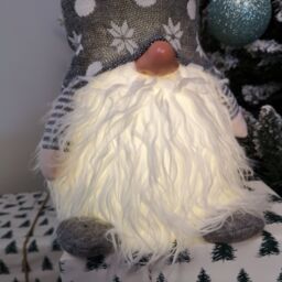 Samuel Alexander 56cm Battery Operated Light Up Christmas Standing Gonk Decoration in Grey in Red - thumbnail 6