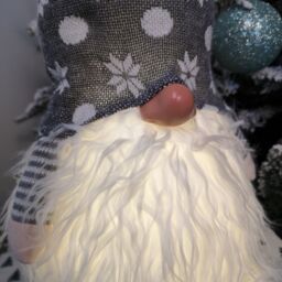 Samuel Alexander 56cm Battery Operated Light Up Christmas Standing Gonk Decoration in Grey in Red - thumbnail 3