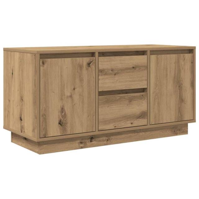 Berkfield Home TV Cabinet with LED Lights Artisan Oak 100x41x50 cm in Brown - Size: 100 x 41 x 50 cm - image 1