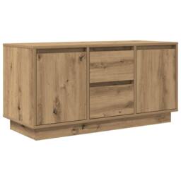 Berkfield Home TV Cabinet with LED Lights Artisan Oak 100x41x50 cm in Brown - Size: 100 x 41 x 50 cm