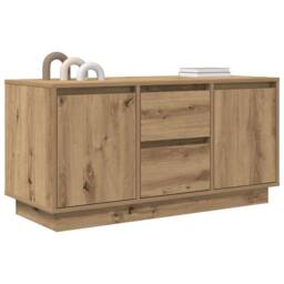 Berkfield Home TV Cabinet with LED Lights Artisan Oak 100x41x50 cm in Brown - Size: 100 x 41 x 50 cm - thumbnail 5