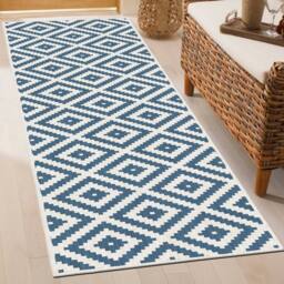 runrug Carpet Runner Rug - Indoor/Outdoor, Reversible, 2mm - 'Blue Lagoon' in Blue - Size: 70 cm x 360 cm - thumbnail 3